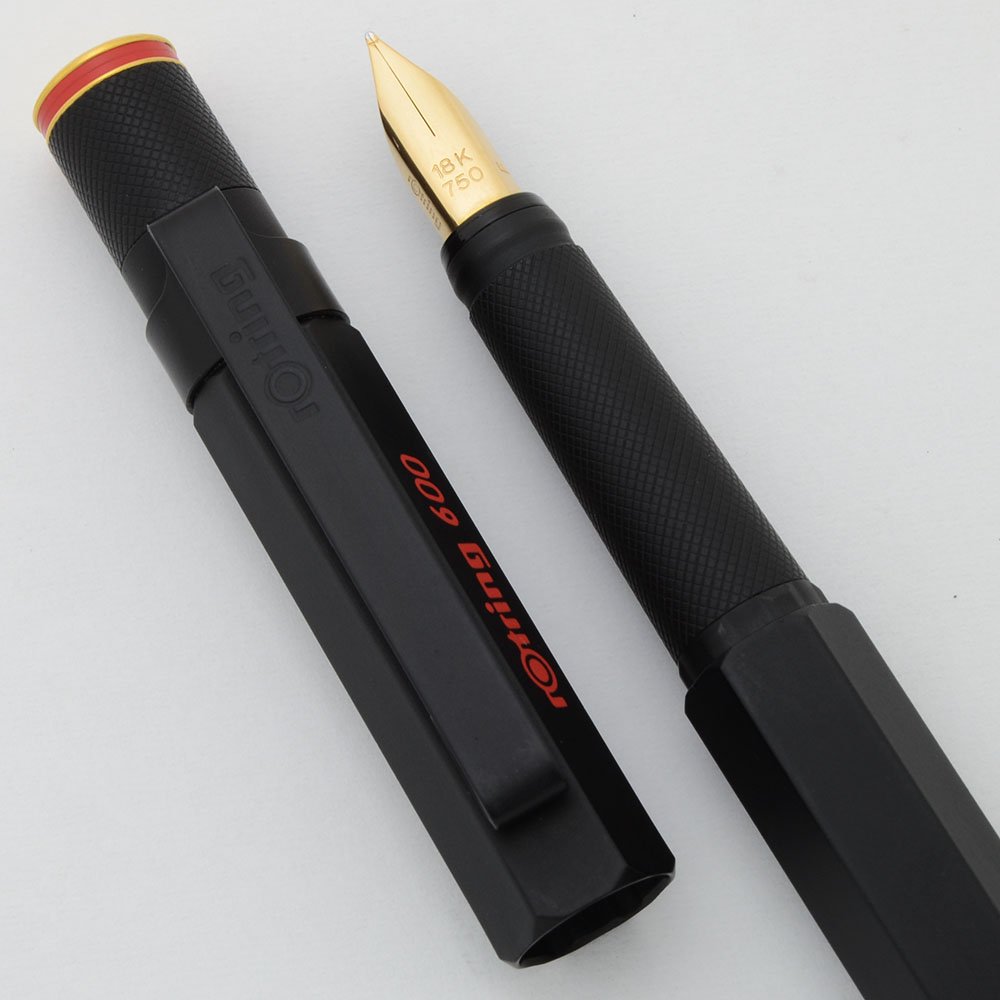 Rotring 600 Gold Fountain Pen - 2nd Gen, Matte Black w Gold